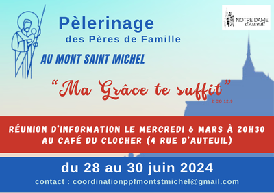 Pèlerinage des Pères de Famille pour TV