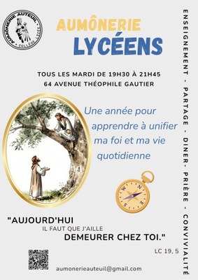 Affiche Aumonerie Lycéens 2026 2027
